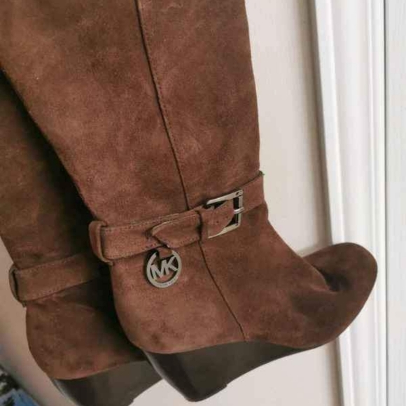 Michael Kors Suede Fur Wedge Boots - Picture 4 of 4